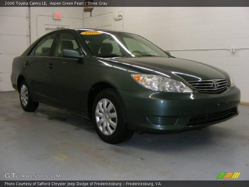 Aspen Green Pearl / Stone Gray 2006 Toyota Camry LE
