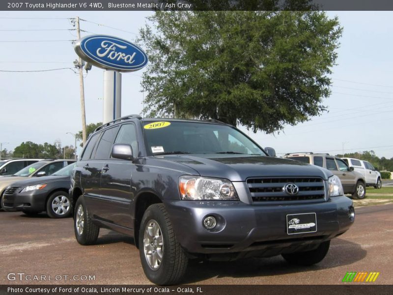 Bluestone Metallic / Ash Gray 2007 Toyota Highlander V6 4WD