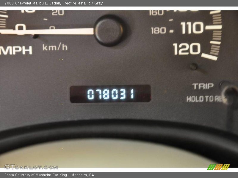 Redfire Metallic / Gray 2003 Chevrolet Malibu LS Sedan