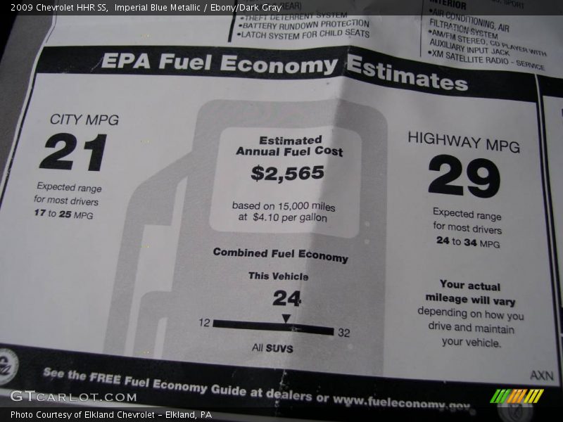 Imperial Blue Metallic / Ebony/Dark Gray 2009 Chevrolet HHR SS