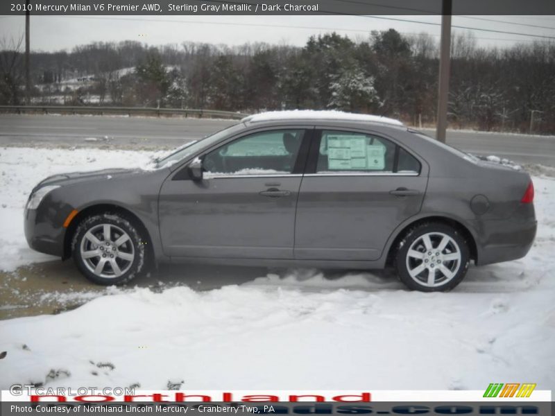 Sterling Gray Metallic / Dark Charcoal 2010 Mercury Milan V6 Premier AWD