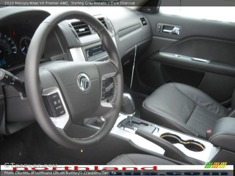 Sterling Gray Metallic / Dark Charcoal 2010 Mercury Milan V6 Premier AWD
