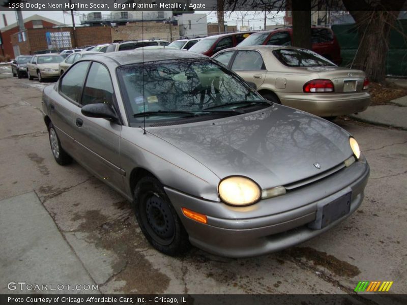 Bright Platinum Metallic / Agate 1998 Dodge Neon Highline Sedan
