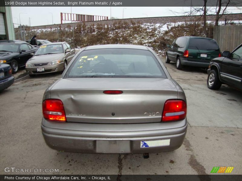 Bright Platinum Metallic / Agate 1998 Dodge Neon Highline Sedan