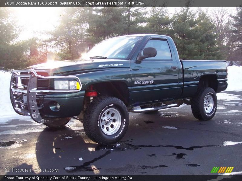 Forest Green Pearlcoat / Mist Gray 2000 Dodge Ram 1500 Sport Regular Cab