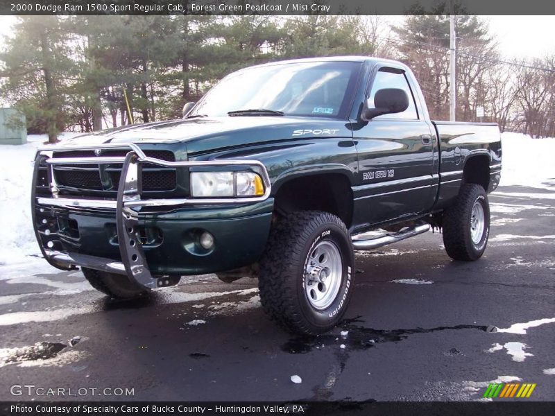 Forest Green Pearlcoat / Mist Gray 2000 Dodge Ram 1500 Sport Regular Cab