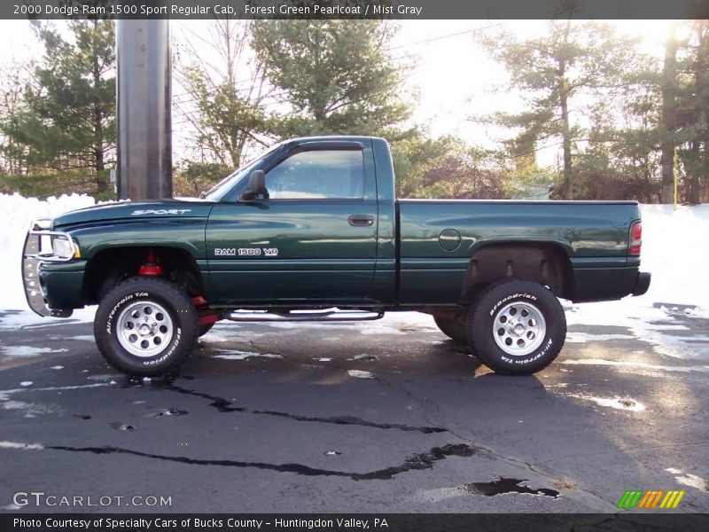 Forest Green Pearlcoat / Mist Gray 2000 Dodge Ram 1500 Sport Regular Cab