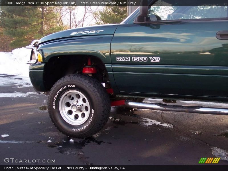 Forest Green Pearlcoat / Mist Gray 2000 Dodge Ram 1500 Sport Regular Cab