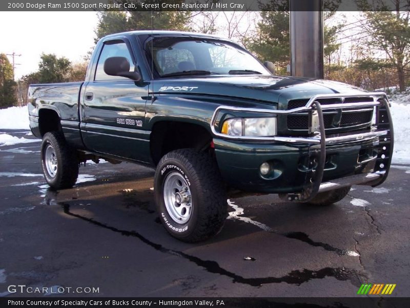 Forest Green Pearlcoat / Mist Gray 2000 Dodge Ram 1500 Sport Regular Cab