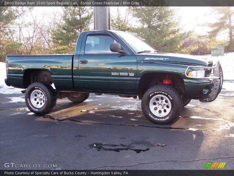 Forest Green Pearlcoat / Mist Gray 2000 Dodge Ram 1500 Sport Regular Cab