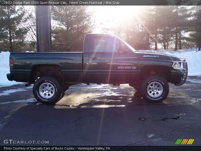 Forest Green Pearlcoat / Mist Gray 2000 Dodge Ram 1500 Sport Regular Cab