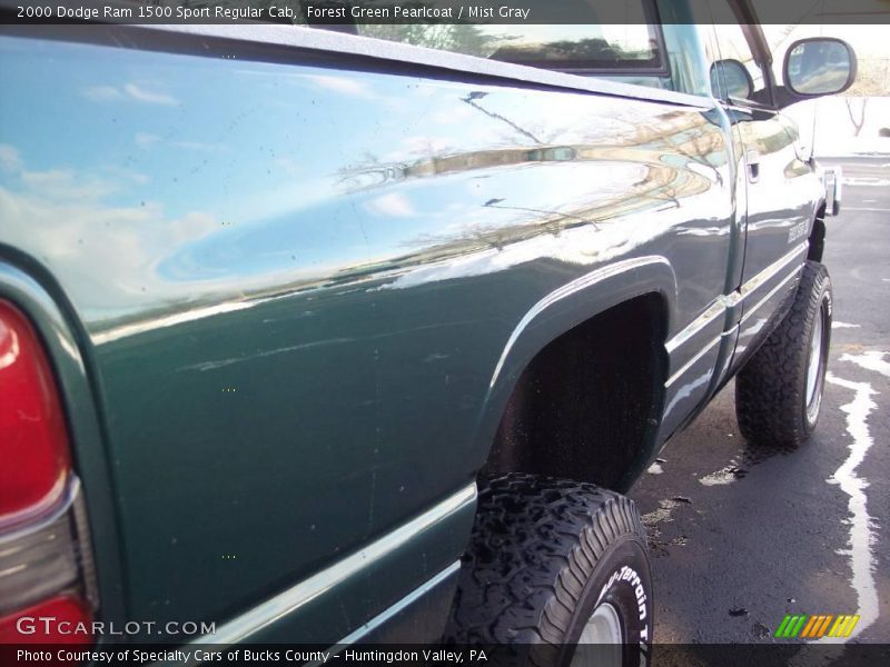 Forest Green Pearlcoat / Mist Gray 2000 Dodge Ram 1500 Sport Regular Cab