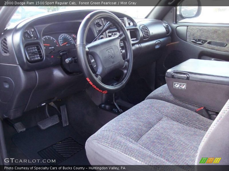Forest Green Pearlcoat / Mist Gray 2000 Dodge Ram 1500 Sport Regular Cab