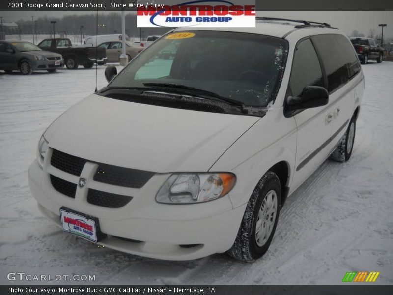 Stone White / Gray 2001 Dodge Grand Caravan Sport