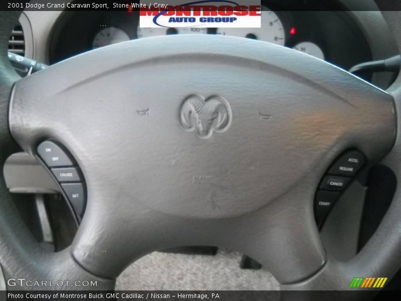 Stone White / Gray 2001 Dodge Grand Caravan Sport