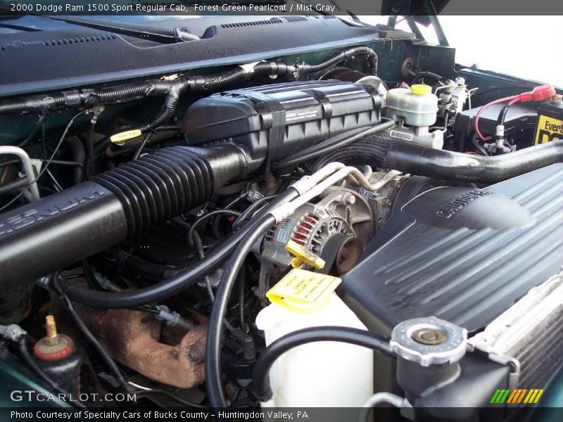 Forest Green Pearlcoat / Mist Gray 2000 Dodge Ram 1500 Sport Regular Cab