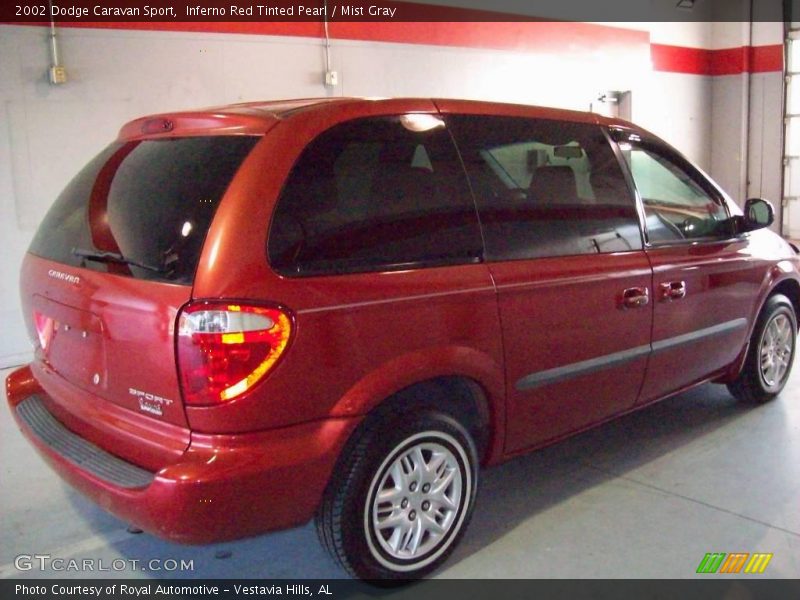 Inferno Red Tinted Pearl / Mist Gray 2002 Dodge Caravan Sport