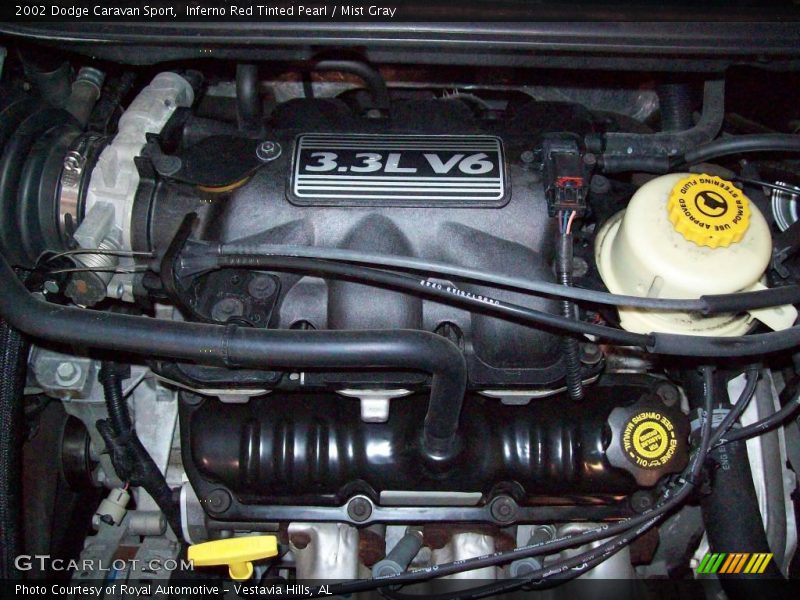 Inferno Red Tinted Pearl / Mist Gray 2002 Dodge Caravan Sport