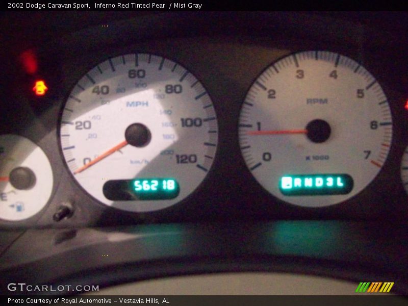 Inferno Red Tinted Pearl / Mist Gray 2002 Dodge Caravan Sport
