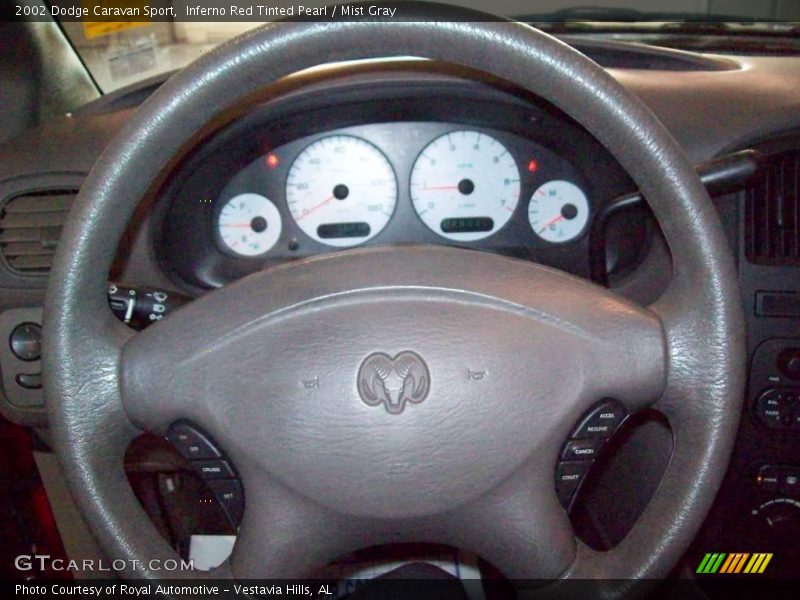 Inferno Red Tinted Pearl / Mist Gray 2002 Dodge Caravan Sport