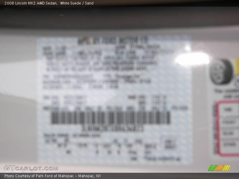 White Suede / Sand 2008 Lincoln MKZ AWD Sedan