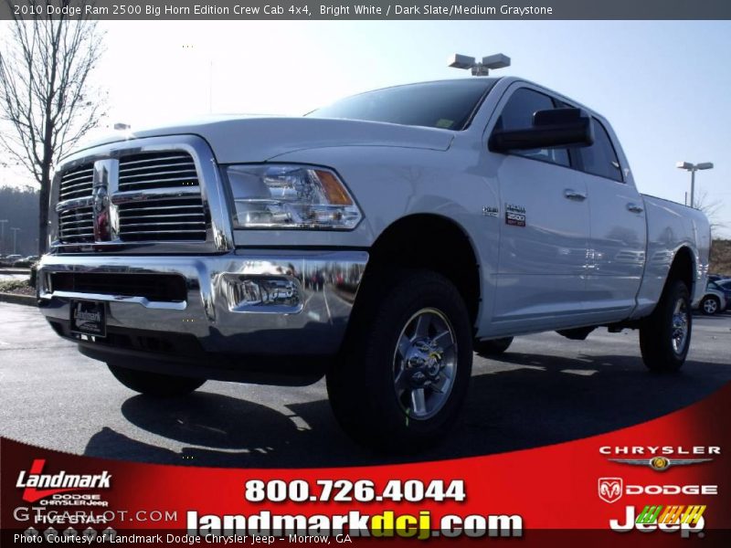 Bright White / Dark Slate/Medium Graystone 2010 Dodge Ram 2500 Big Horn Edition Crew Cab 4x4