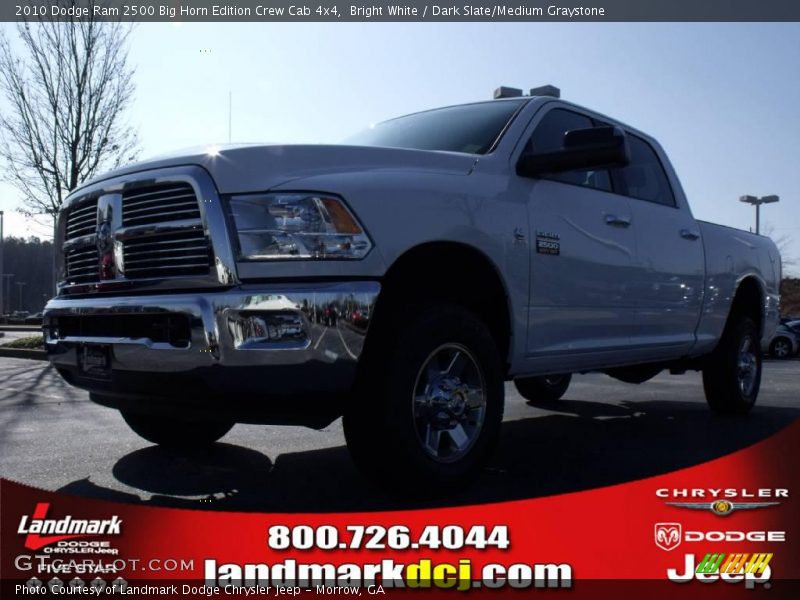 Bright White / Dark Slate/Medium Graystone 2010 Dodge Ram 2500 Big Horn Edition Crew Cab 4x4