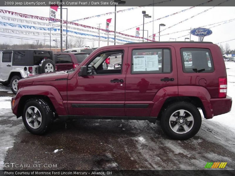 Red Rock Crystal Pearl / Dark Slate Gray 2009 Jeep Liberty Sport