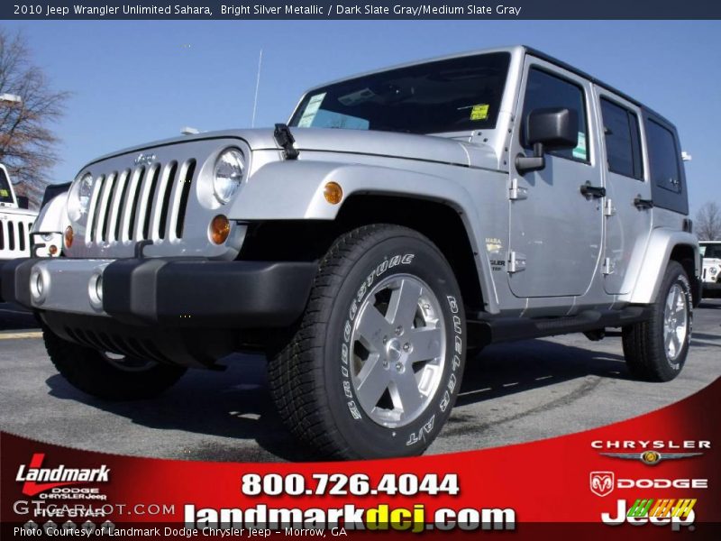 Bright Silver Metallic / Dark Slate Gray/Medium Slate Gray 2010 Jeep Wrangler Unlimited Sahara