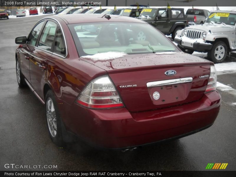 Merlot Metallic / Camel 2008 Ford Taurus Limited AWD