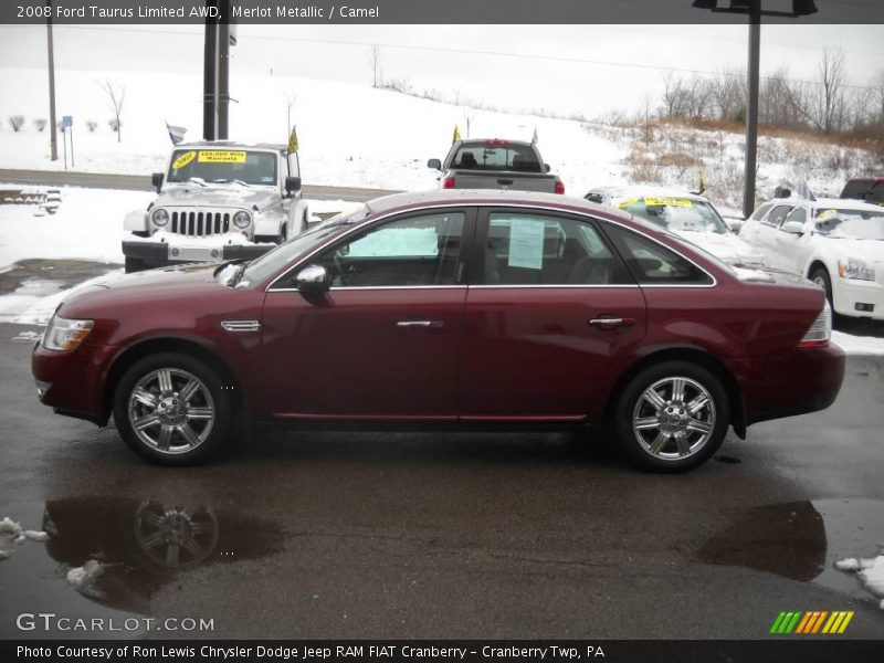 Merlot Metallic / Camel 2008 Ford Taurus Limited AWD