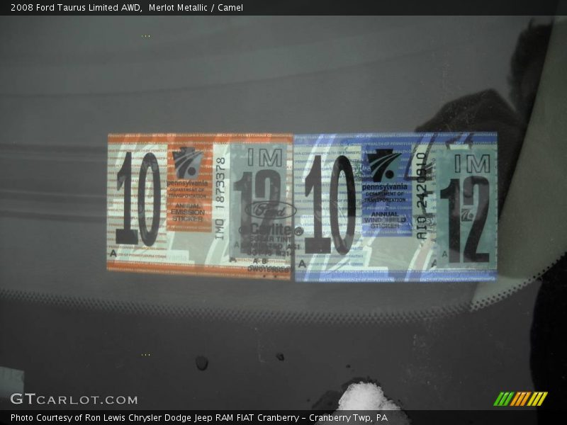 Merlot Metallic / Camel 2008 Ford Taurus Limited AWD
