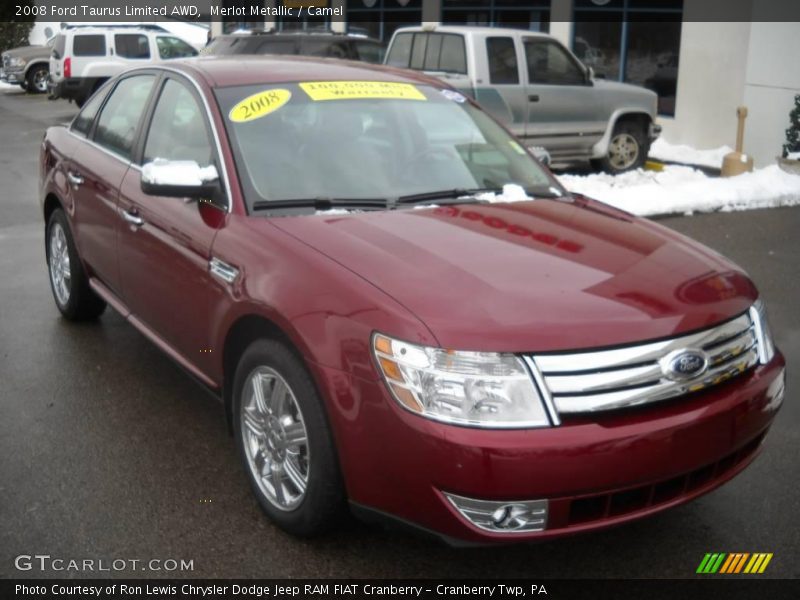 Merlot Metallic / Camel 2008 Ford Taurus Limited AWD
