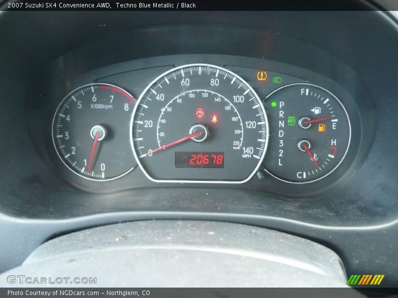 Techno Blue Metallic / Black 2007 Suzuki SX4 Convenience AWD