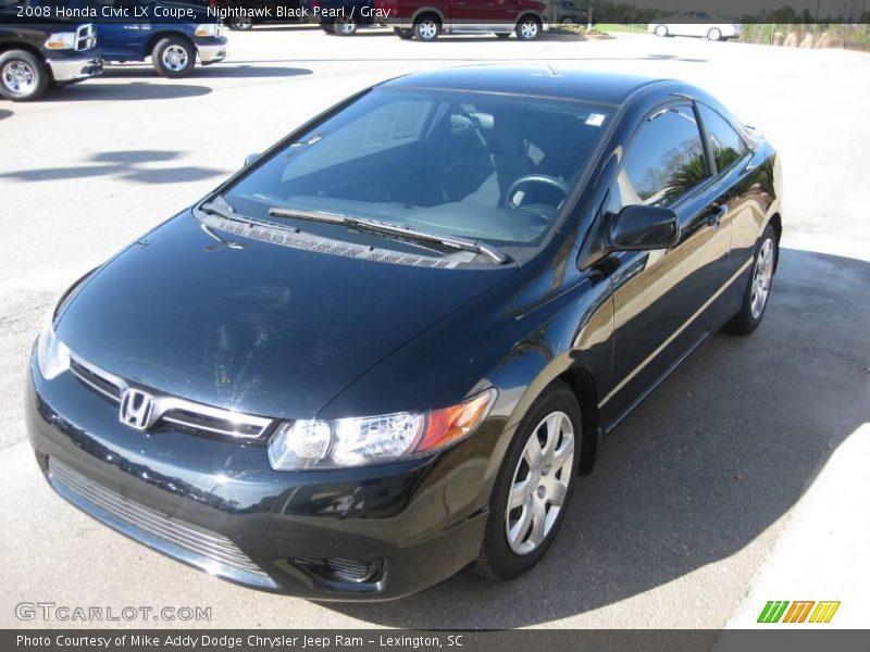 Nighthawk Black Pearl / Gray 2008 Honda Civic LX Coupe