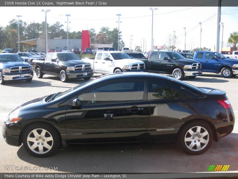 Nighthawk Black Pearl / Gray 2008 Honda Civic LX Coupe