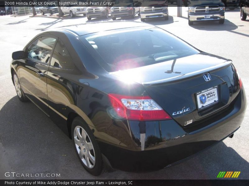 Nighthawk Black Pearl / Gray 2008 Honda Civic LX Coupe