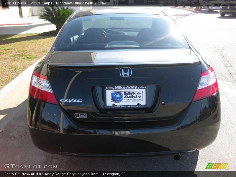Nighthawk Black Pearl / Gray 2008 Honda Civic LX Coupe