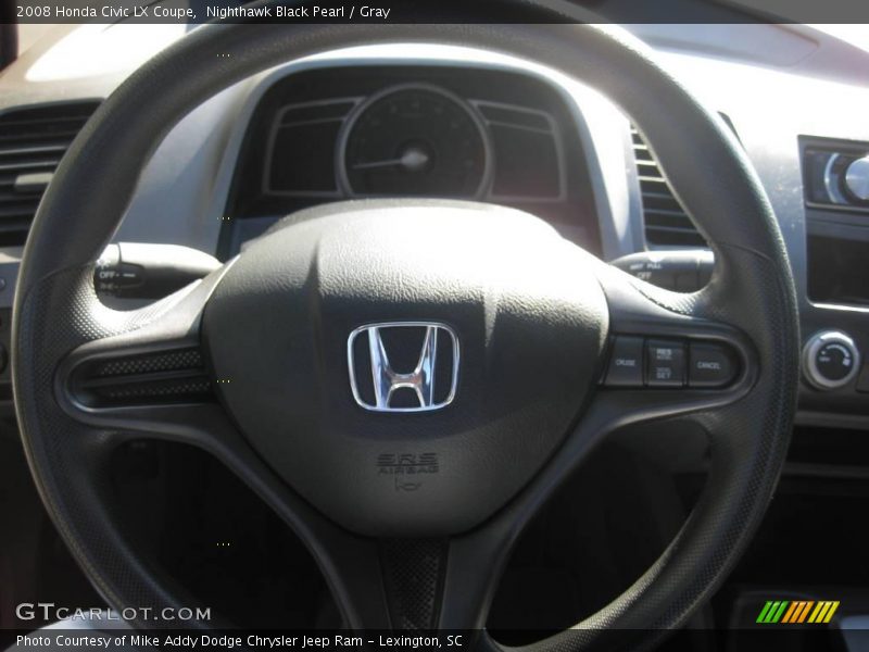 Nighthawk Black Pearl / Gray 2008 Honda Civic LX Coupe