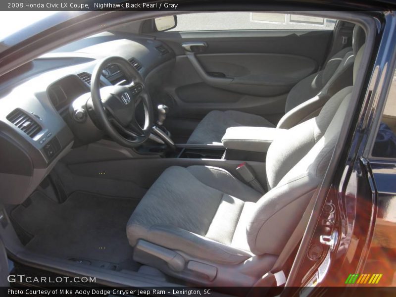 Nighthawk Black Pearl / Gray 2008 Honda Civic LX Coupe