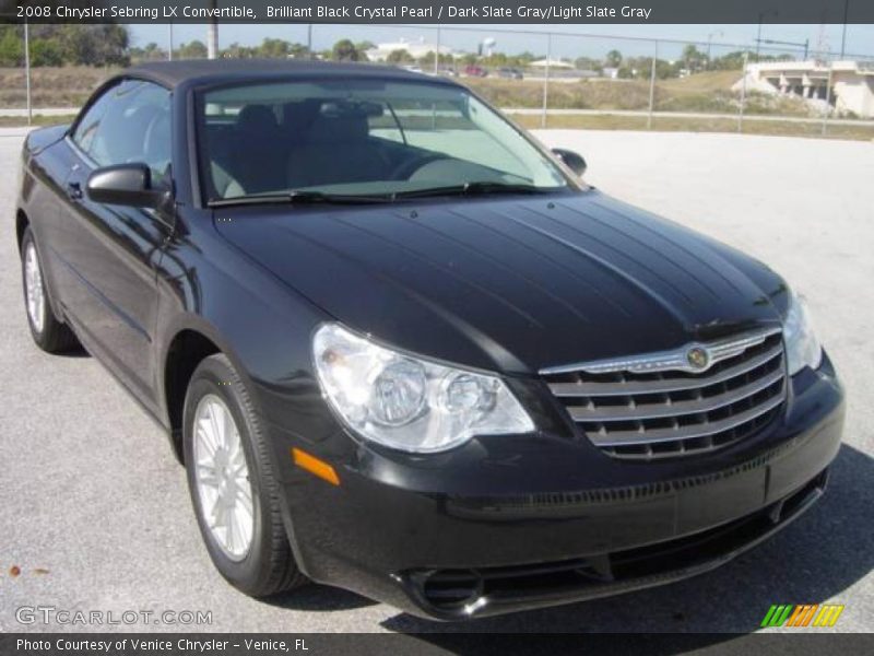 Brilliant Black Crystal Pearl / Dark Slate Gray/Light Slate Gray 2008 Chrysler Sebring LX Convertible