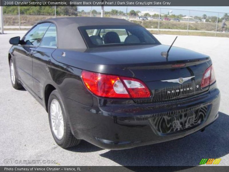 Brilliant Black Crystal Pearl / Dark Slate Gray/Light Slate Gray 2008 Chrysler Sebring LX Convertible