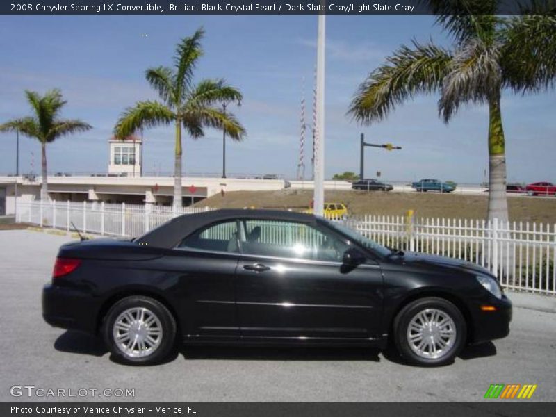 Brilliant Black Crystal Pearl / Dark Slate Gray/Light Slate Gray 2008 Chrysler Sebring LX Convertible