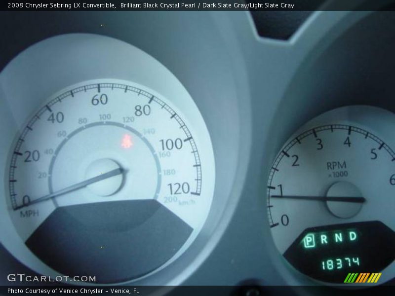 Brilliant Black Crystal Pearl / Dark Slate Gray/Light Slate Gray 2008 Chrysler Sebring LX Convertible