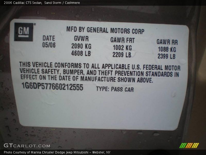 Sand Storm / Cashmere 2006 Cadillac CTS Sedan