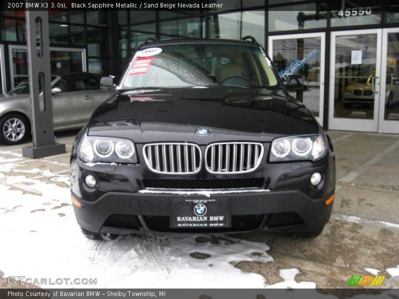 Black Sapphire Metallic / Sand Beige Nevada Leather 2007 BMW X3 3.0si