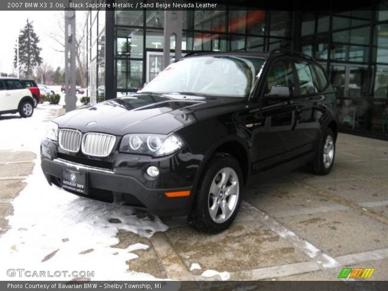 Black Sapphire Metallic / Sand Beige Nevada Leather 2007 BMW X3 3.0si