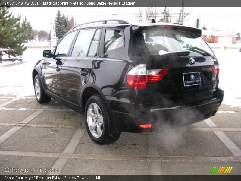Black Sapphire Metallic / Sand Beige Nevada Leather 2007 BMW X3 3.0si
