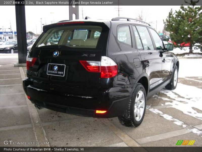 Black Sapphire Metallic / Sand Beige Nevada Leather 2007 BMW X3 3.0si