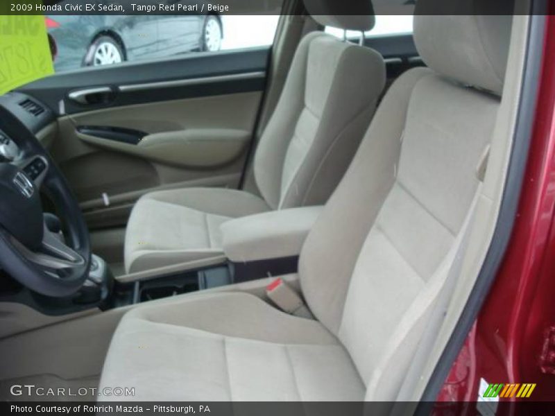 Tango Red Pearl / Beige 2009 Honda Civic EX Sedan